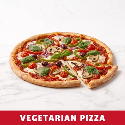Fresh Vegetarian Supreme Pizza at Cheam Peri Peri