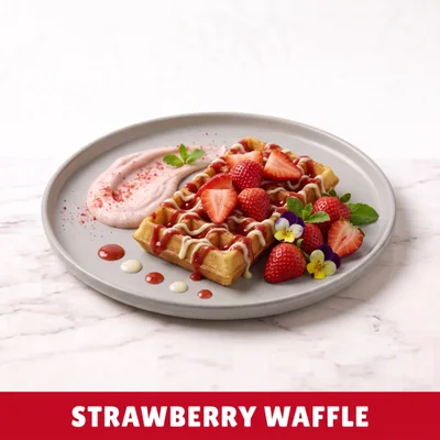 Fresh Strawberry and Belgian Chocolate Waffle at Cheam Peri Peri